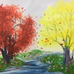 “Autumn Reds and Yellows” – Acrylic on Canvas thumbnail