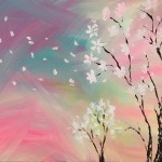 “Cherry Blossoms Floating in Pink” – Acrylic on Canvas thumbnail