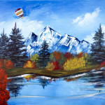 “Hot Air Balloon Ride in Autumn” Acrylic on Canvas thumbnail