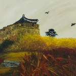 “Korean Castle in Autumn” – Acrylic on Canvas thumbnail