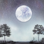 “The Night is Dark, the Moon is Full” Spray Paint on Canvas thumbnail