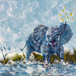 “Elephant Exuberance” Acrylic and Mixed Media on Canvas thumbnail