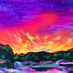 “Glowing Waters” – Glow-in-the Dark Acrylic on Canvas thumbnail